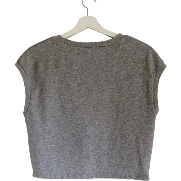Revolve by the way. Hannah Twist Front Short Sleeve Top Heather Grey Medium Cute - Picture 8 of 11